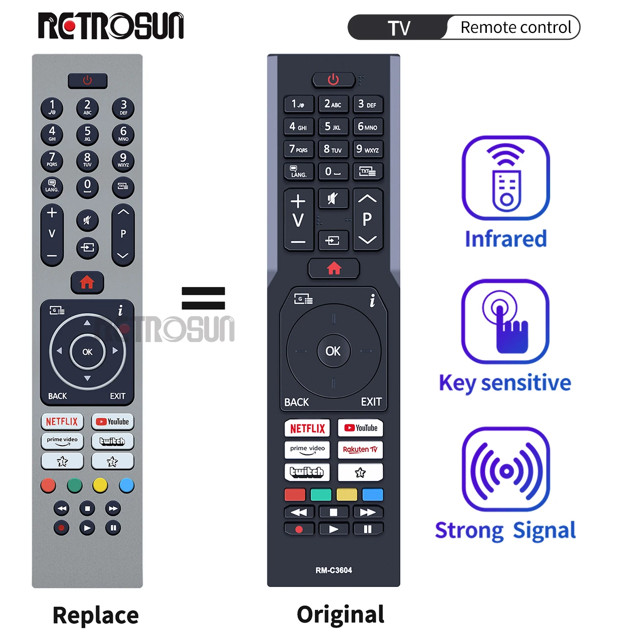 New RM-C3604 Telecomanda For JVC Smart TV Replace Remote Control LT-55VU3100