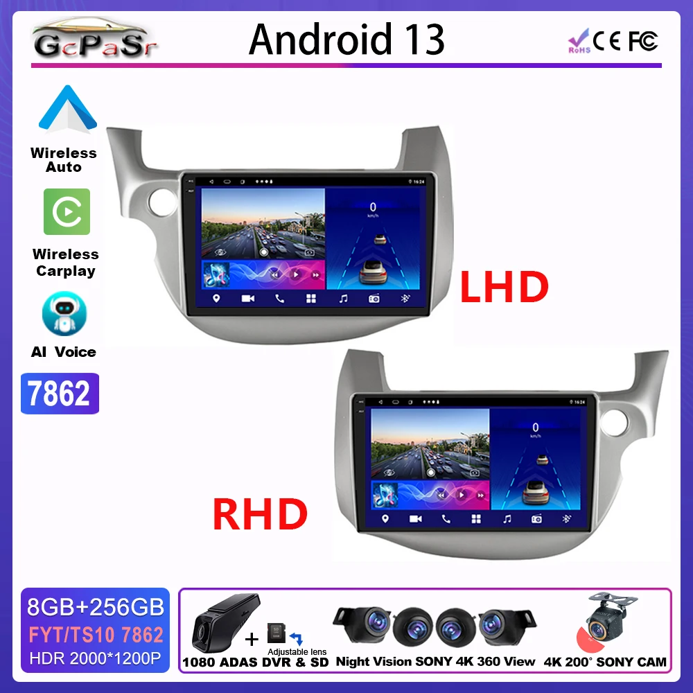 

Radio Car Android For HONDA Jazz 2 RHD GG 2008 - 2014 Multimedia Player GPS Navigation 5G DVD Wifi Vehicle Camera Intelligent