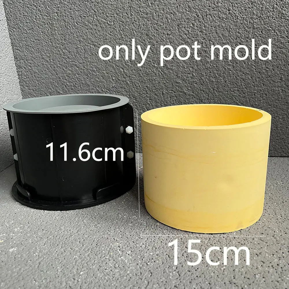 Stampi per fioriera in silicone di grandi dimensioni Vaso da fiori rotondo in cemento Vaso per candele grande Piante per riporre vasi rettangolari