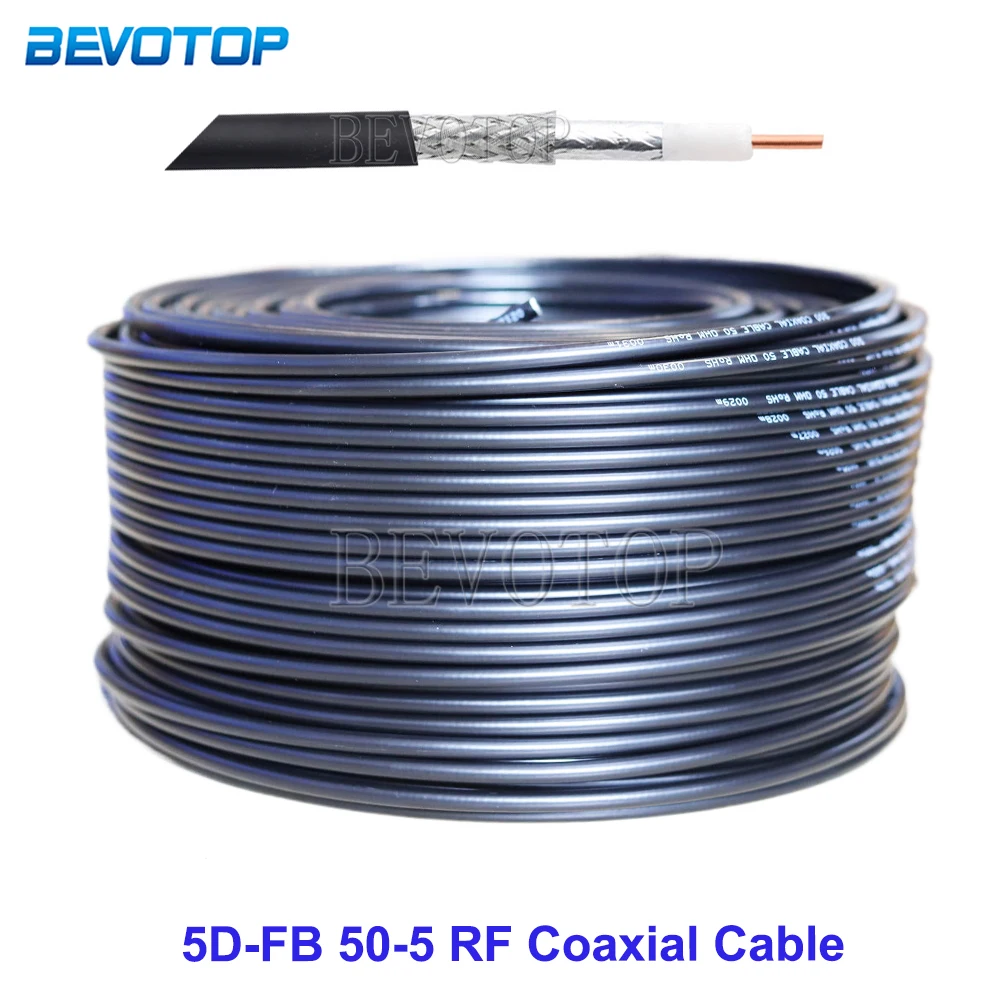 

Black 5D-FB Coaxial Cable High Quality Low Loss 50 Ohm 50-5 Pigtail Jumper Wire Cord communication cable 50CM-200M