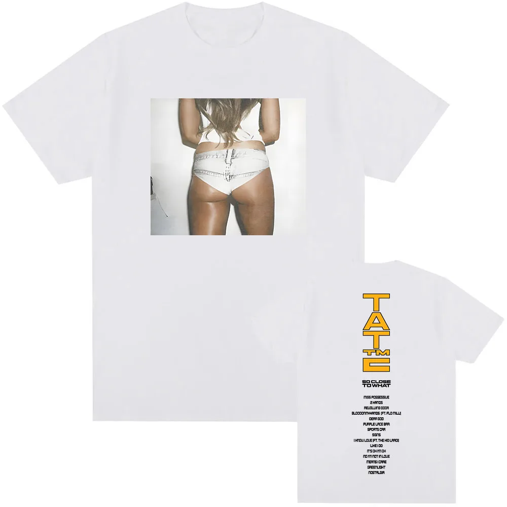 ألبوم 2025 قريب جدًا لماذا تي شيرت مطبوع Tate McRae Singer تي شيرت جرافيك للرجال والنساء ملابس هيب هوب للجنسين ملابس الشارع الشهير للرجال