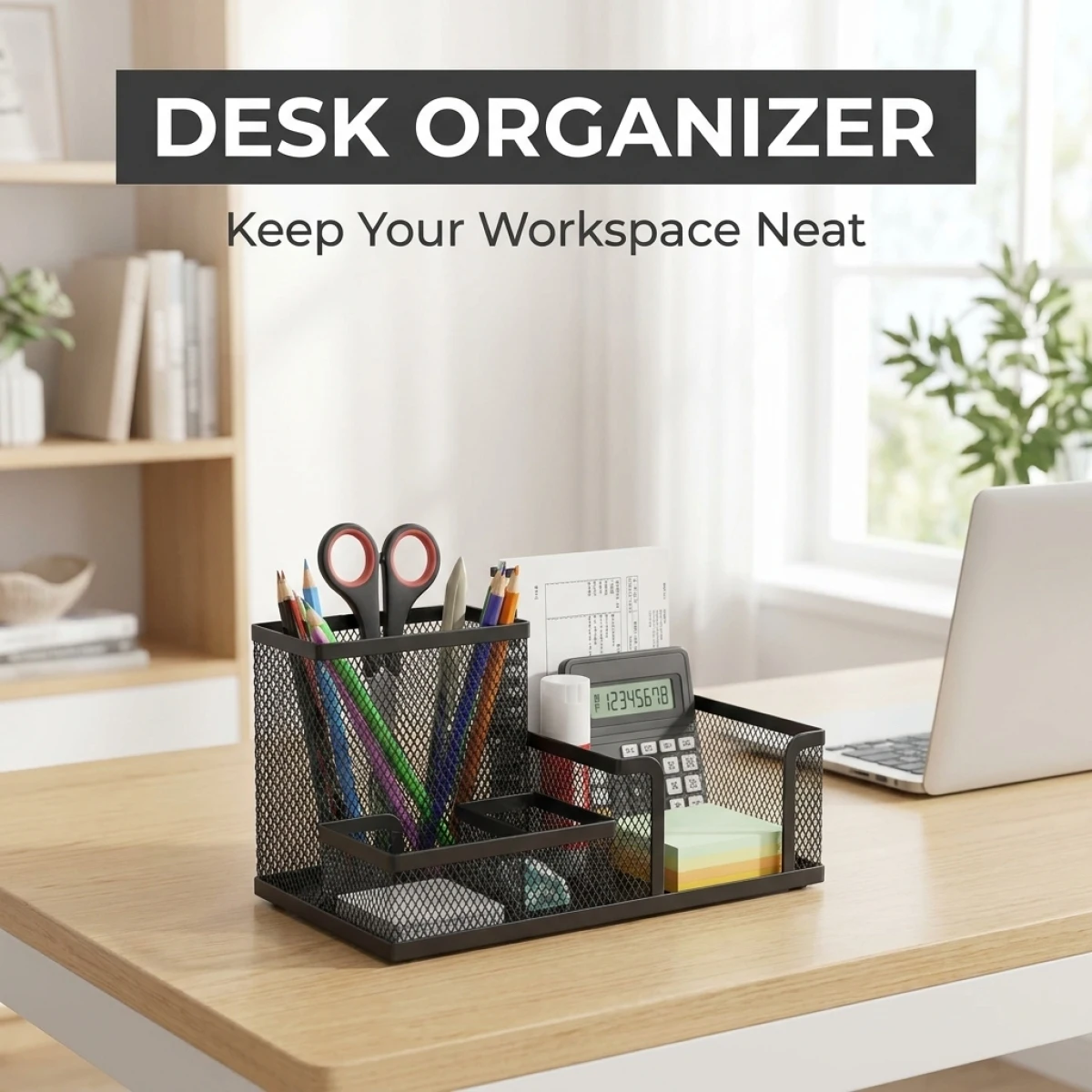 

Duty Metal Mesh Desk Organizer–Large Capacity File Holder for Office Supplies,Paper,Notebooks,Pen&Phone Stand,Space Saving