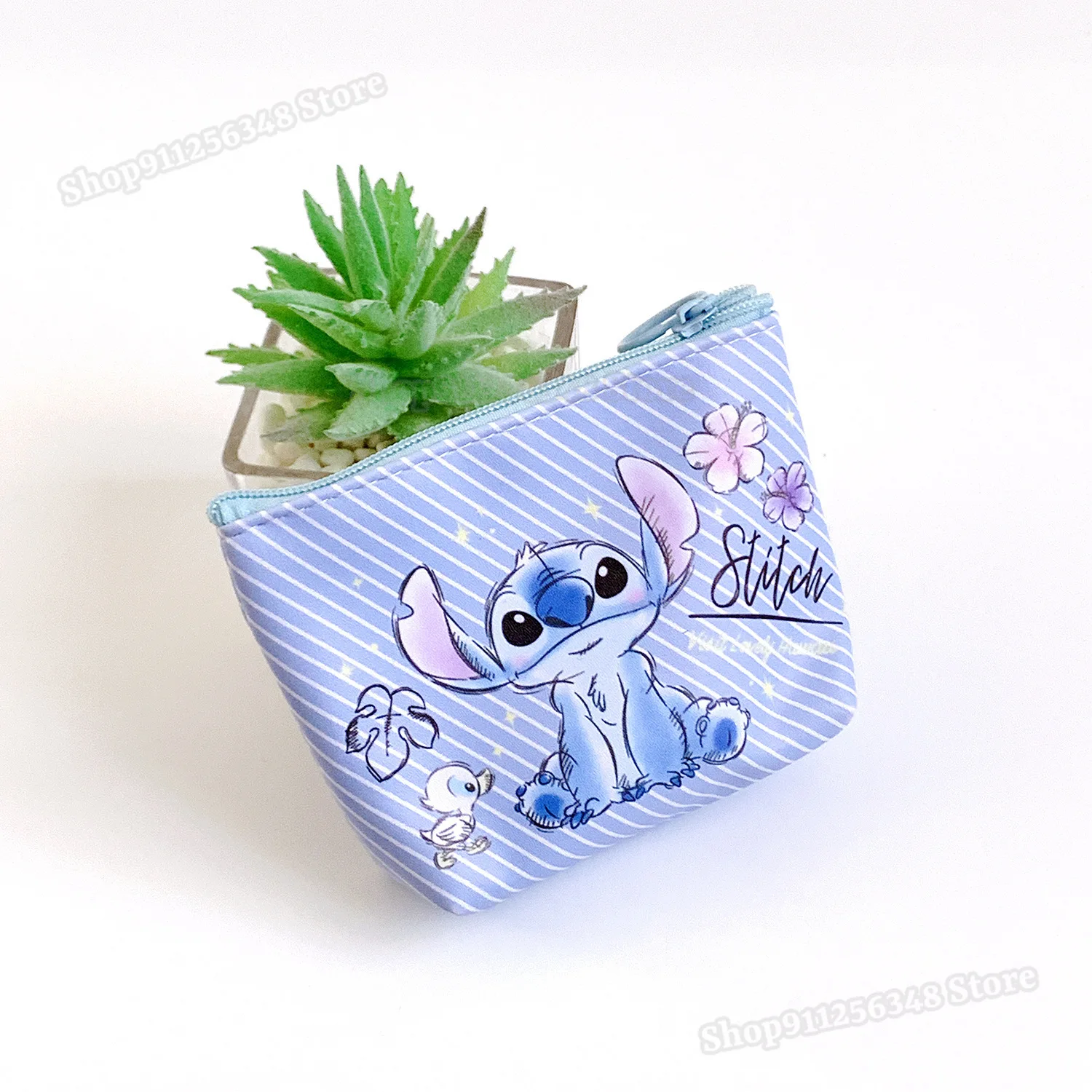 Disney Stitch Coin Purse Cartoon Anime Pu Key Case Card Holder Kawaii Storage Bag Children Wallet Mini Clutch Gifts for Kids