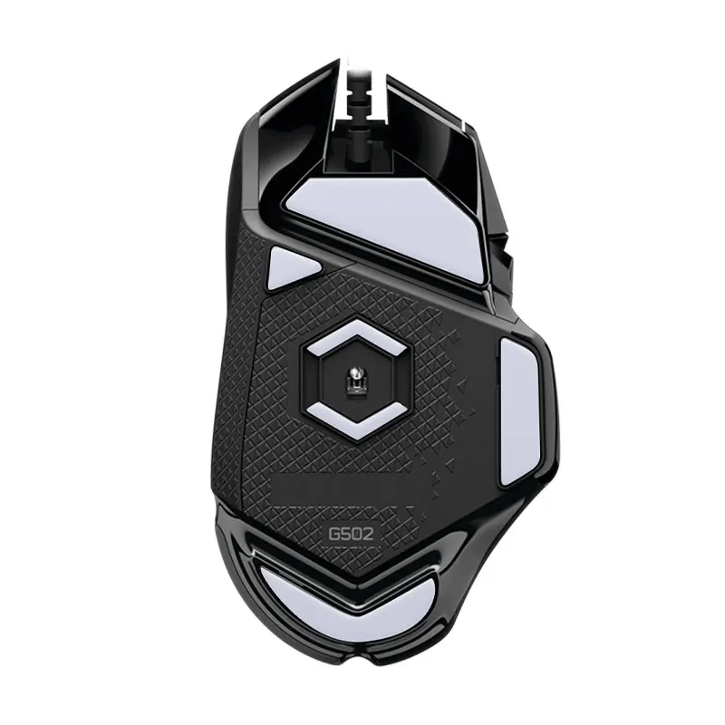 TALONGAMES-pies de ratón gris claro, patines de ratón de borde curvo personalizados para Logitech G502 Hero, repuesto de pies de ratón con cable, 2