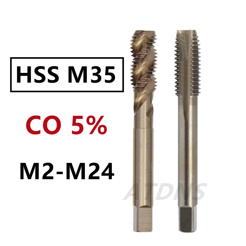 

Спиральный резьбонарезной станок с прямым желобом HSS M35, резьбонарезной станок с ЧПУ, M2 M2, 5 M3 M4 M5 M6 M8 M10 M12 M14 M16 M18 M20 M22 M24