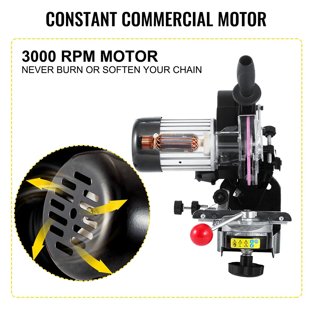 Upgrade Electric Chainsaw Sharpener 230W, Professional Multi-Angle Adjustable Chain Grinder 3000RPM