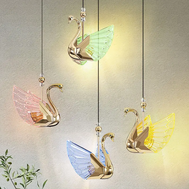 Luxury Swan Chandelier Hanging Suncatchers Modern Living Room Home Decoration Room Decor Aesthetic Room Decoration Accessories