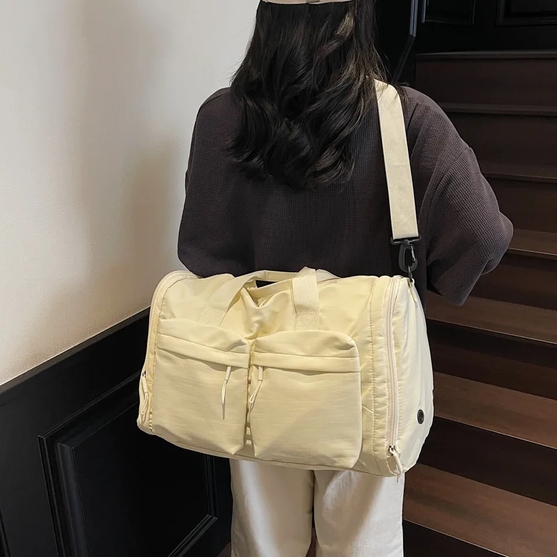 lightweight-portable-travel-bag-women's-large-capacity-multi-pocket-storage-luggage-bag-yoga-sports-fitness-bag-dry-wet-separ