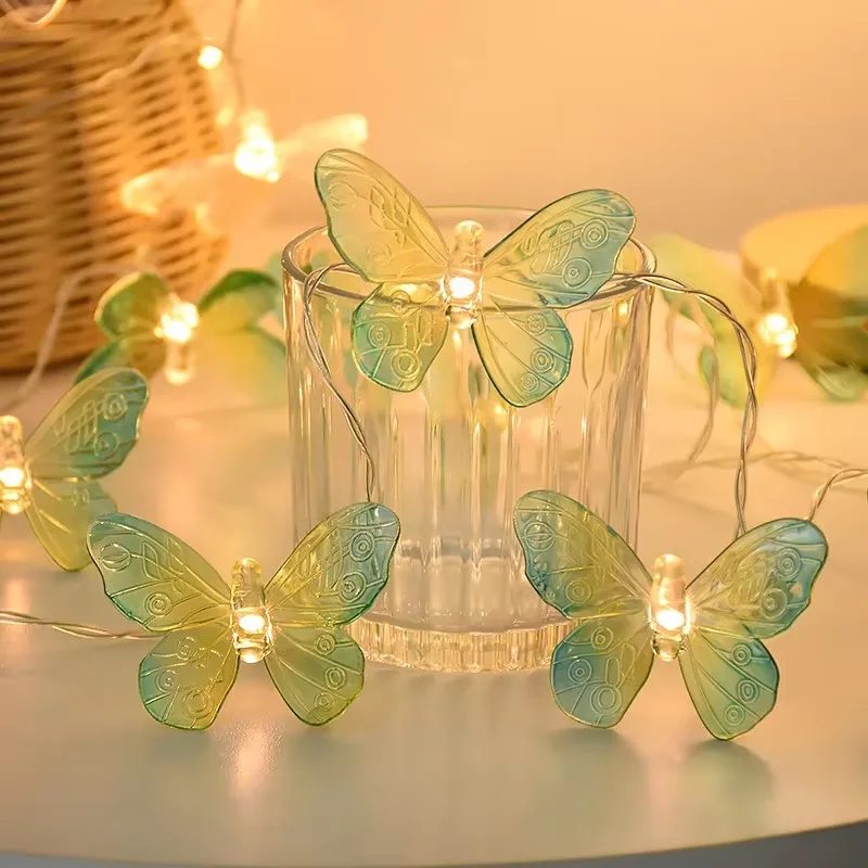 10/20/40 LED-Schmetterlings-Lichterketten für Innenräume, Feenlichter, Nachtlichter, Raumgirlanden, Vorhänge, Mädchen-Geburtstags-, Hochzeits- und Partydekoration – Detail 7