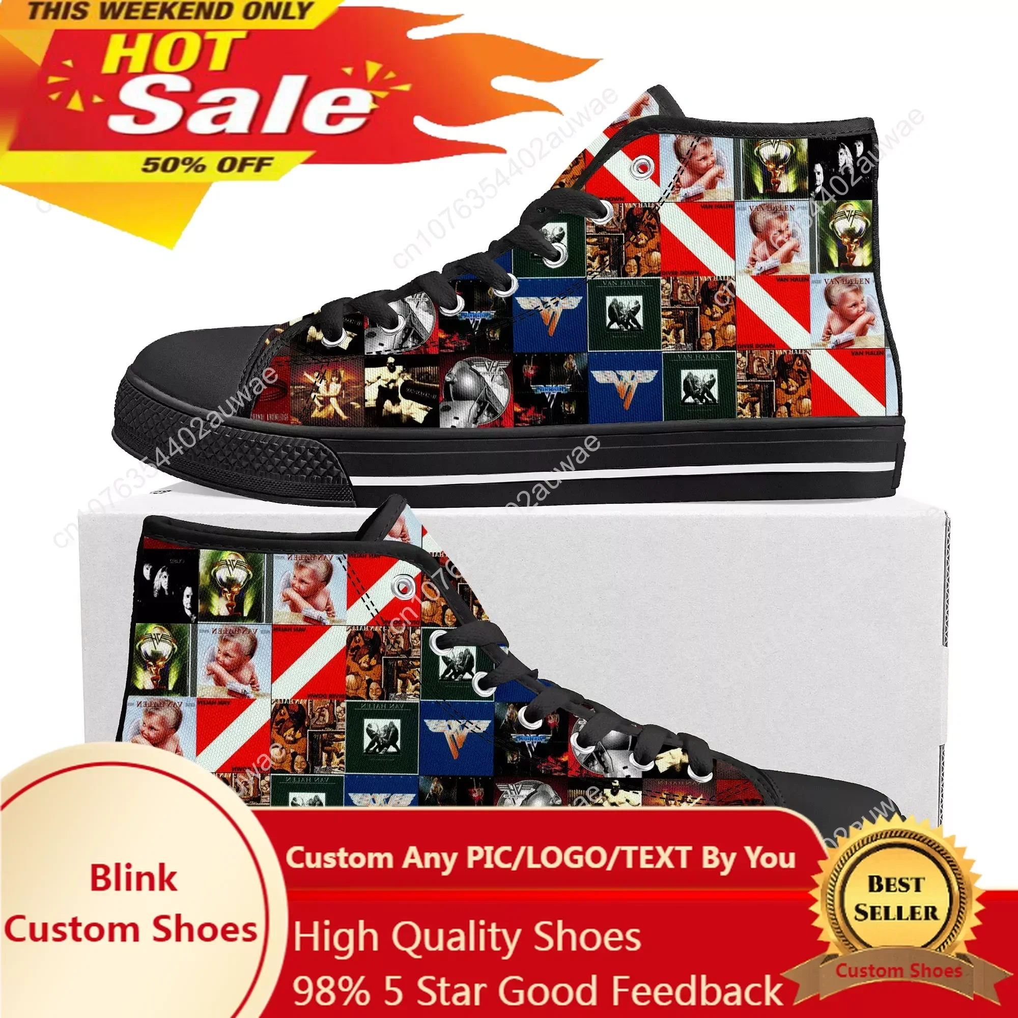 

Van Evh 5150 Stripes Halen High Top Sneakers Men Women Teenager Canvas Sneaker 1984 Casual Custom Couple Shoes High Quality Shoe
