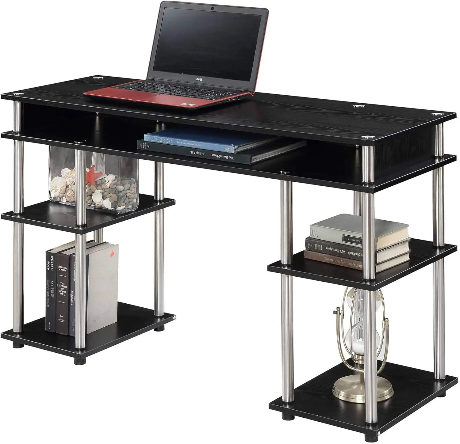 Concepts Designs2Go-Bureau contemporain pour étudiants, sans outils, noir, 47.25 "L x 15.75" W x 30 "H