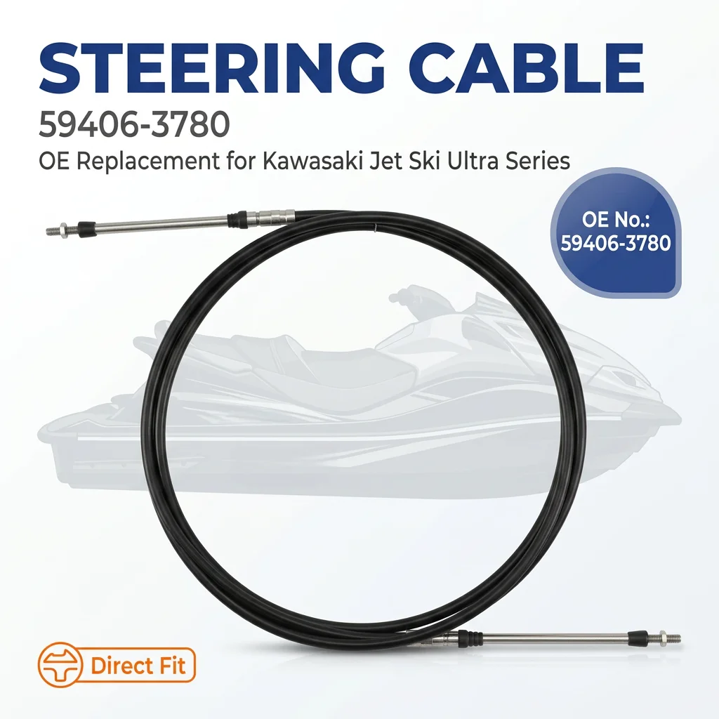 Steering Cable 59406-3780 594063780 For Kawasaki Ultra LX 2007 2008 2009 For Kawasaki Ultra 260LX/260X 2009 Ultra 250X 2007–2008