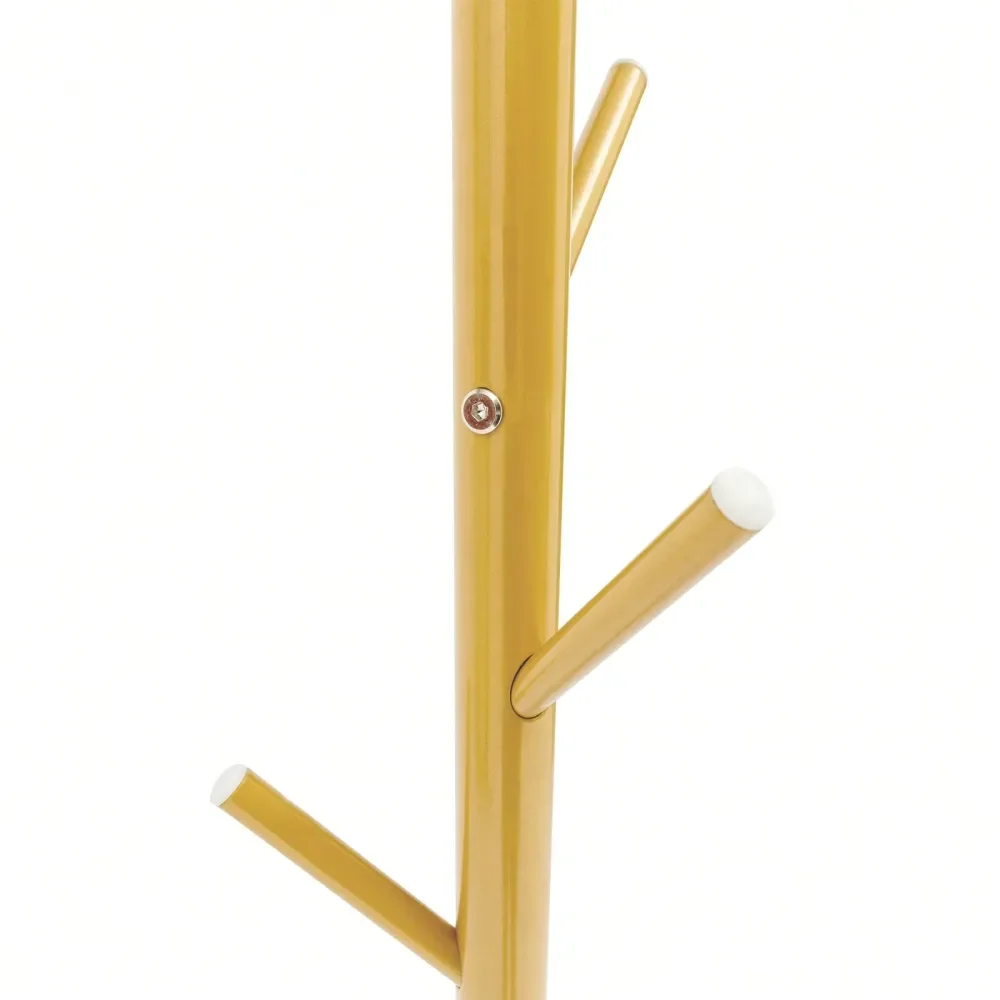 Hooks Metal Coat Rack Gold Black Free Standing Tree Hat Hanger Coat Racks Stand, Iron Clothes Hanger TreeShaped Coat Rack 68.11