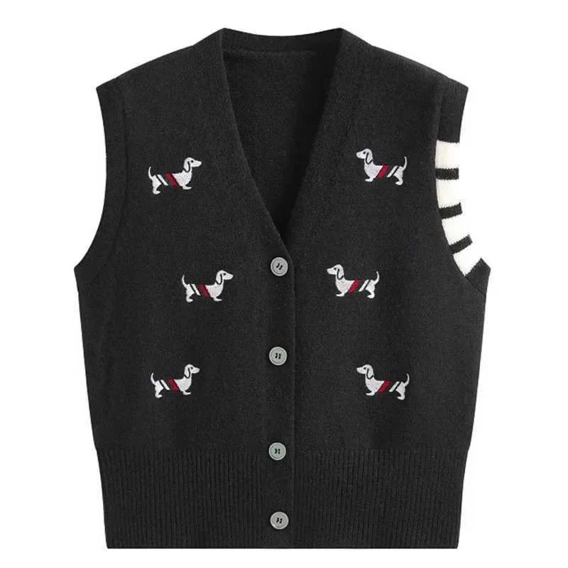 Autumn Winter Golf Wear Women 2024 Korean Golf Vest Fashion V Collar Embroidery Knit Vest Women Golf Clothing New Golf Sweater