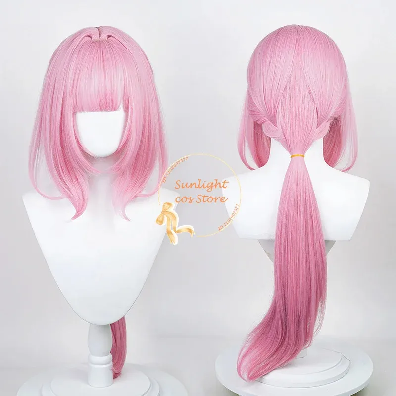 3 أنماط الجلد تأثيري طويل الوردي مع الانفجارات مقاومة للحرارة الشعر الاصطناعية هالوين إليسيا أنيمي كوس الباروكات + غطاء شعر مستعار
