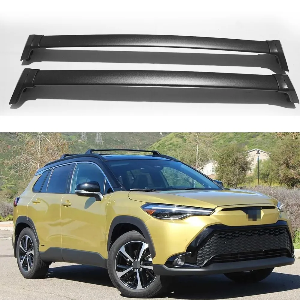 

2 шт. подходят для Corolla Cross 2022-2025, черные поперечины, поперечины, багажник на крышу, алюминиевый сплав