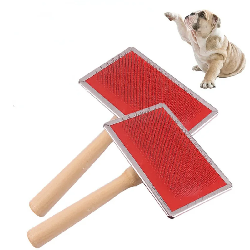 Dog Hair Remover Combs Pet Cat Hair Shedding Brush Wood Handle Puppy Dog Grooming Comb Long Hair Cats Dogs Cleaning Supplies