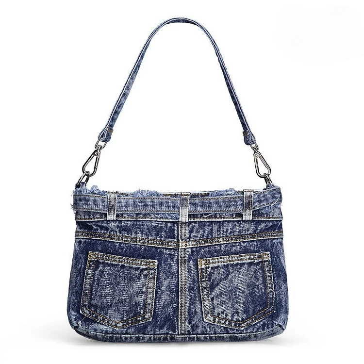 Mode gewassen denim dames crossbody tas jeans broek look messenger bag schoudertas kleine draagtas