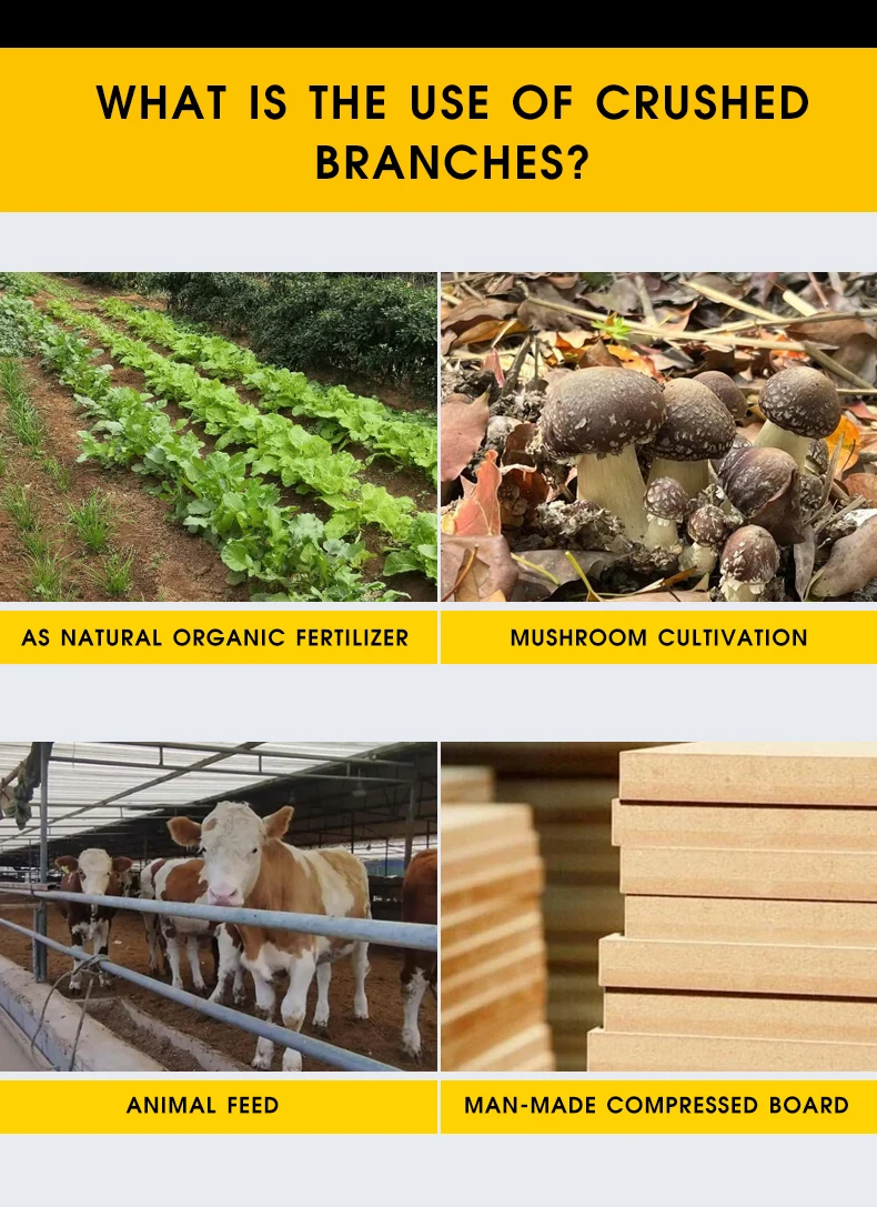 ماكينة تقطيع الخشب التي تعمل بمحرك ديزل ذو سعة كبيرة، ماكينة تقطيع الخشب، ماكينة تقطيع الأشجار للحطب والسماد