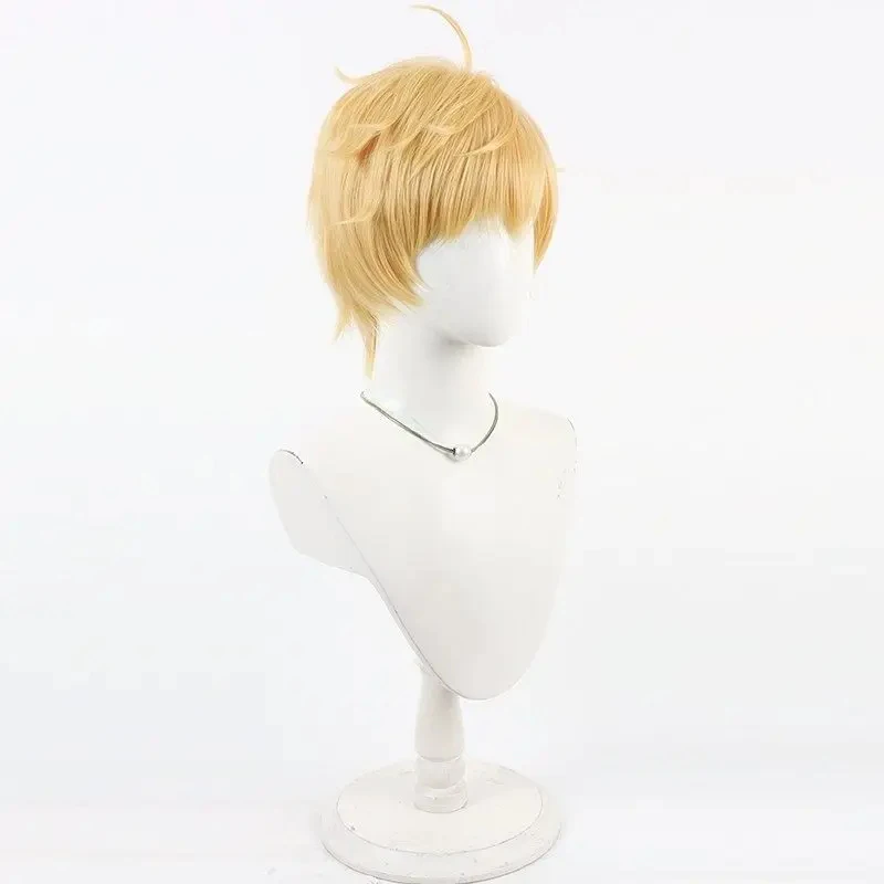 

ABC123FGO Fate Saber Knight Of Sky Sliver Arthur Pendragon Cosplay Wig Blonde Men Halloween Party Heat Resistant Short5,j'8.k/4\