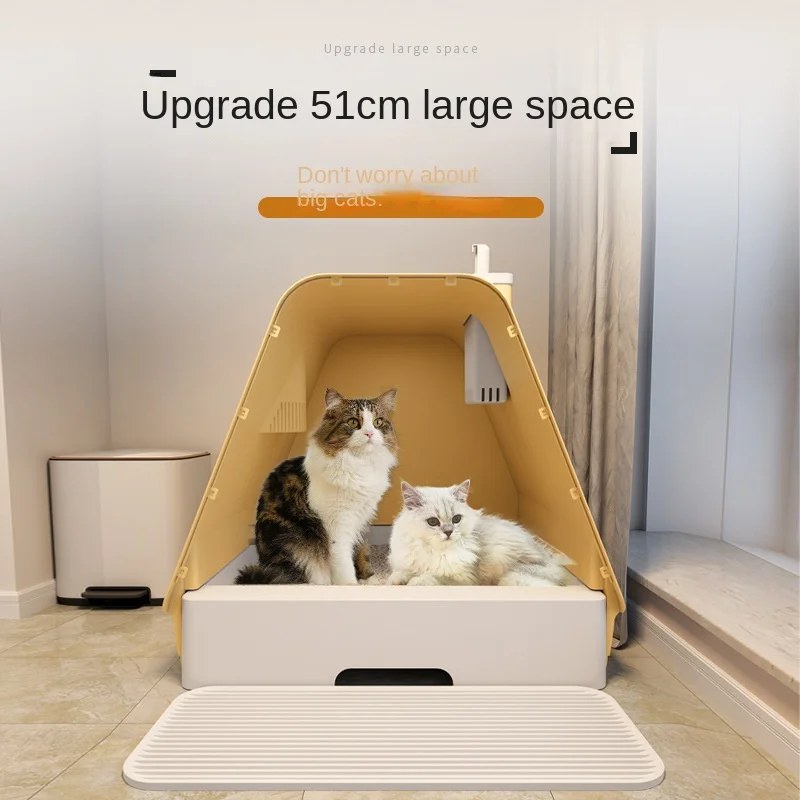 

Extra Large Fully Enclosed Automatic Cat Toilet Oversized Cat Litter Box with Easy Clean Odor Control Anti-Splash Sand Basin