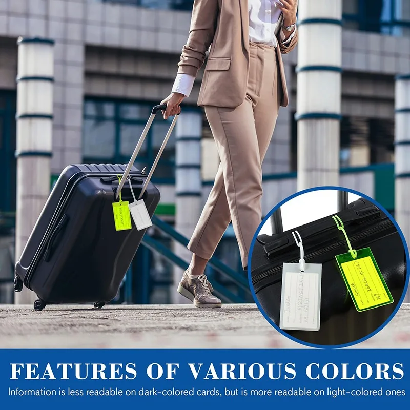 10/20PCS Etichetta per bagagli Spedizione d'imbarco PVC Etichette per bagagli Accessorio da viaggio Donna Uomo Valigia ID Indirizzo Nome Titolare Etichetta per borsa