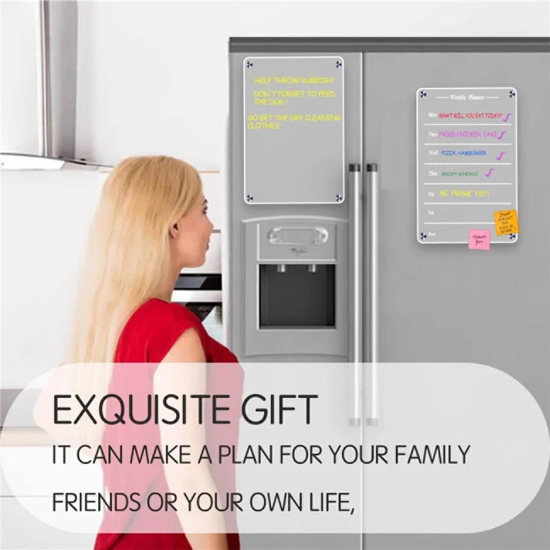 Upgraded Magnetic Acrylic Board For The Refrigerator Daily Weekly Monthly Planner Marker Board Dry Erase Calendar Memo Board