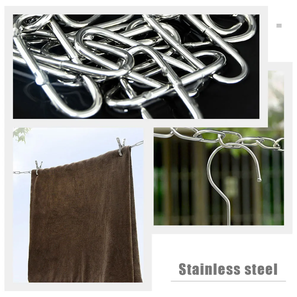 

1 Set Stainless Steel Clothes Hangers Closet Organizer Cascading Hanger Space Saving Anti-Theft Chain Swing Chair Guardrail