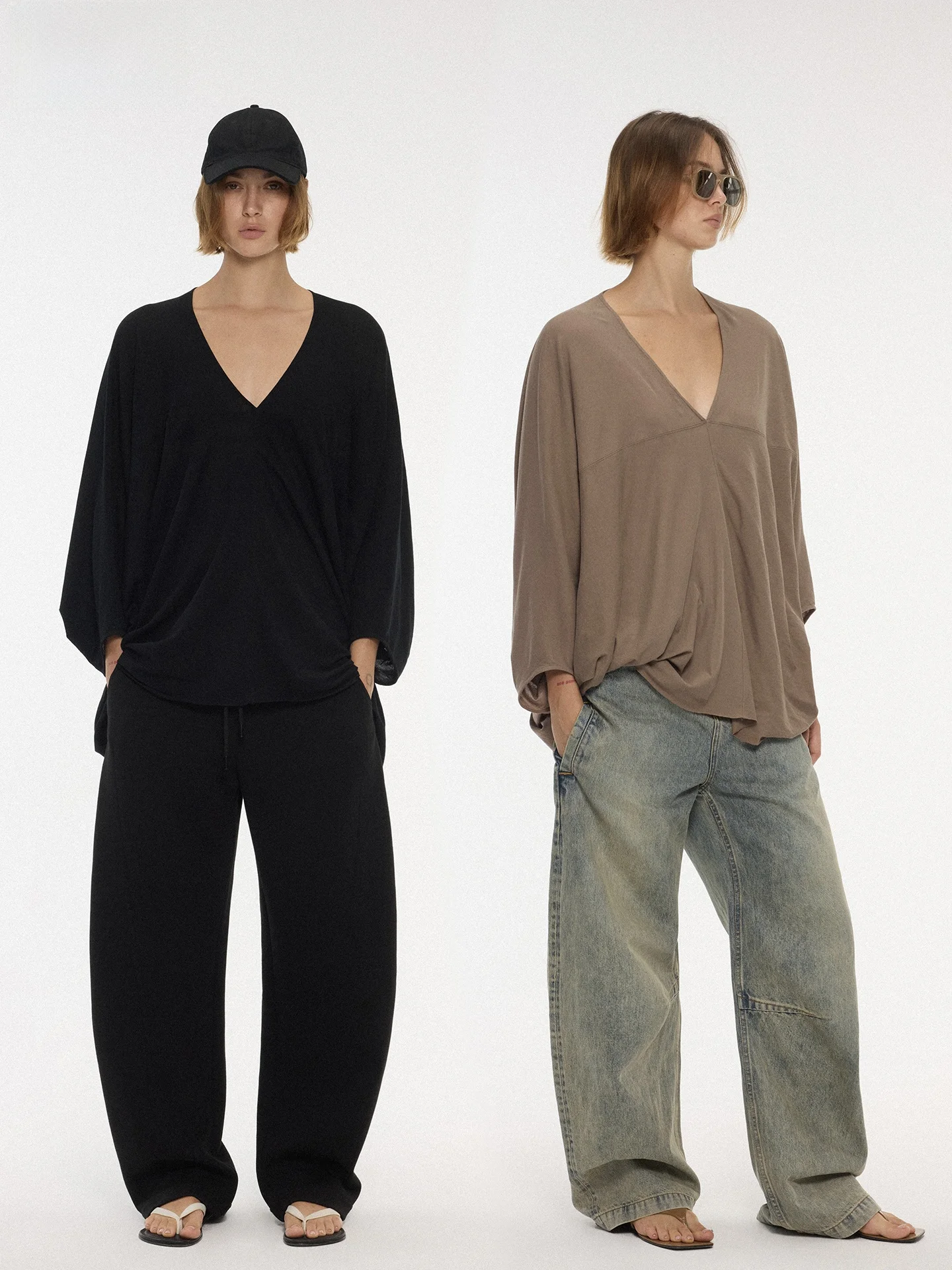 

ACSENSE RO 20 Quantitative Freedom V-ne Batwing Tee Lightweight Comfortable k Sle Base Layer Cotton Long Sve T-irt