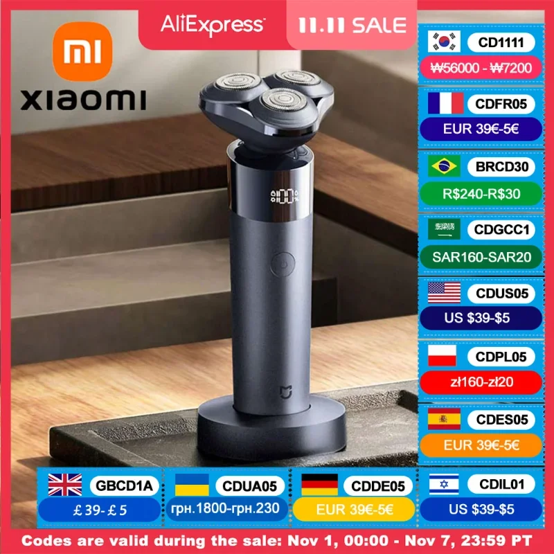 

XIAOMI MIJIA S302 Electric Shaver Men's Beard Trimmer Machine Shaving Portable Flex Razor IPX7 Washable Dry Wet Machine Shaving