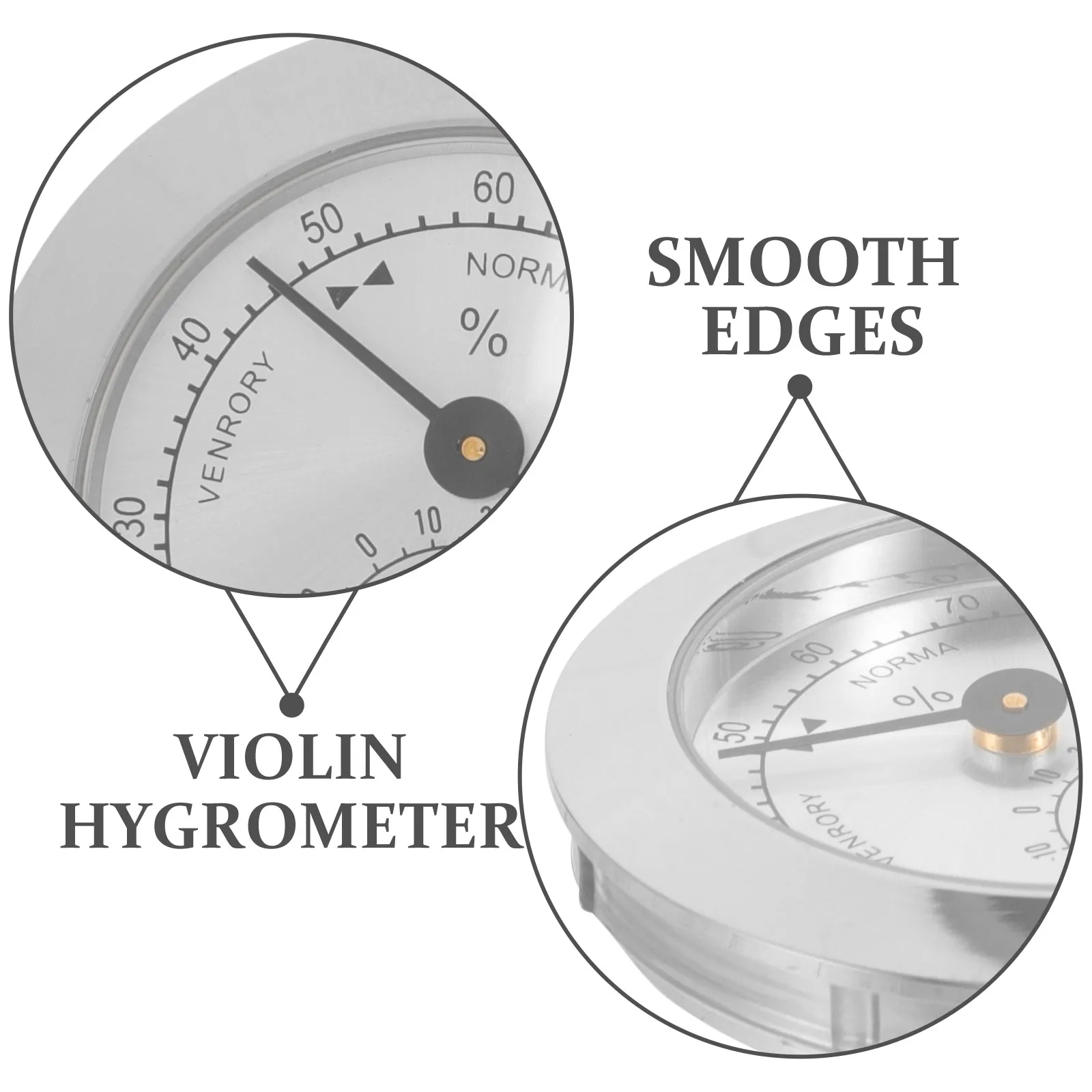 

Humidity Meter Indoor Hygrometer Thermometer Gauge and Silver Mini Violin Accessory