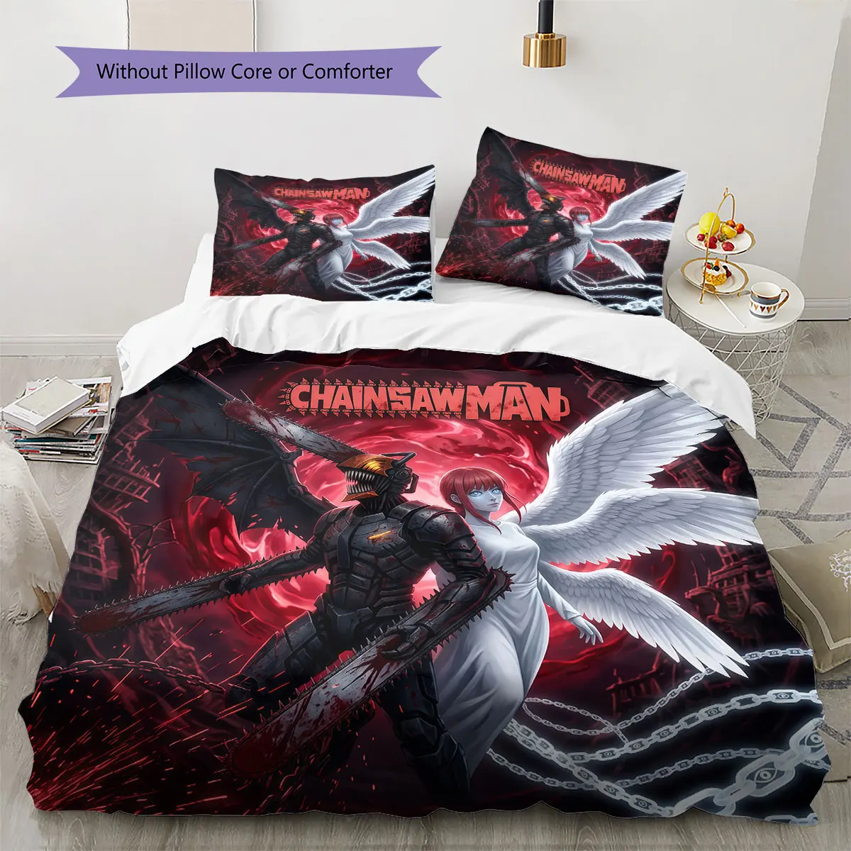 Chainsaw Man Soft Duvet Cover Kid's Bedding Set,Extra Large Size Ideal Gift Various Sizes Available -HE168