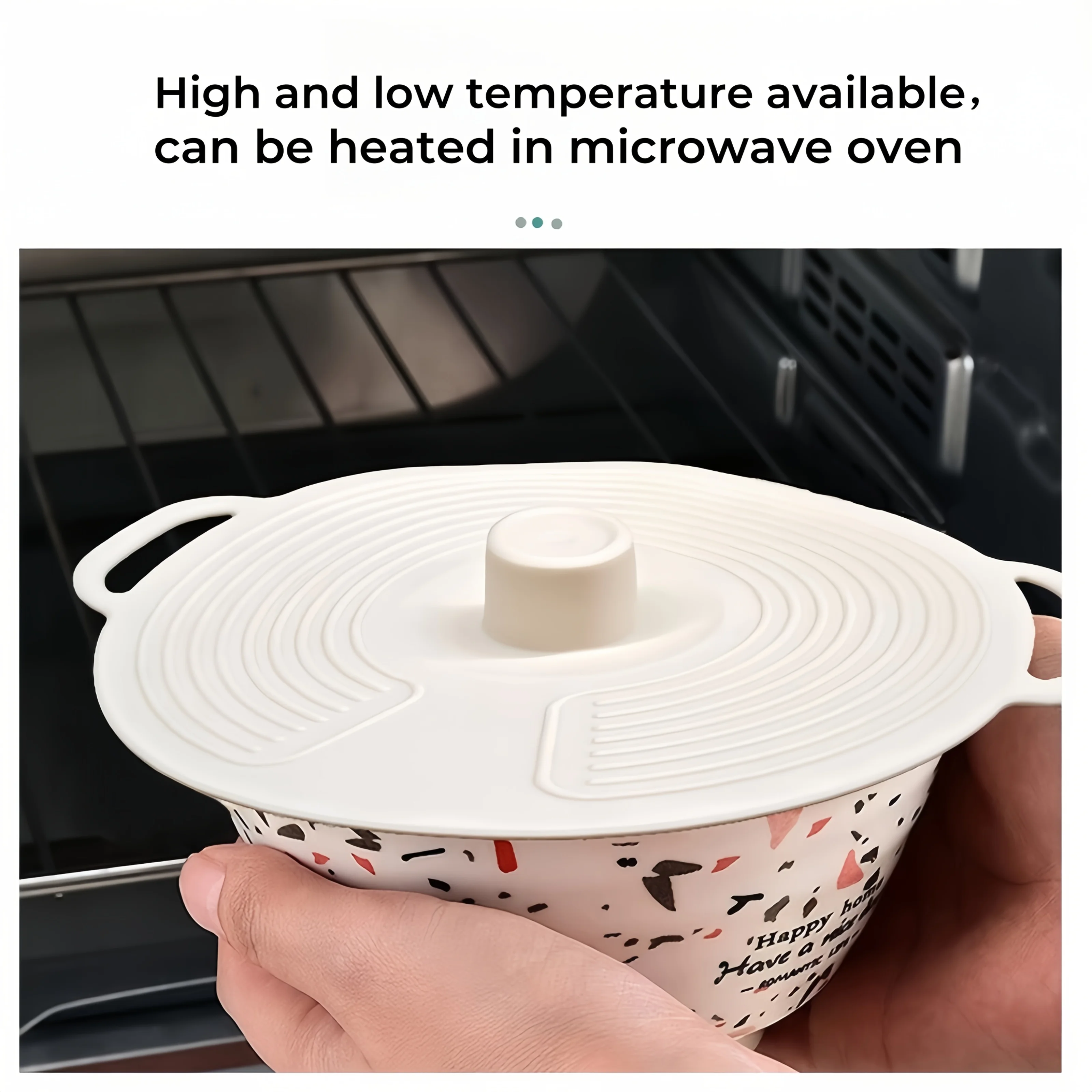 3/6pcs Silicone Lids Set with Double Handle Pot Lid Heat-Resistant Microwave Splatterproof Cover Reusable for Bowls Plates Pans image 5