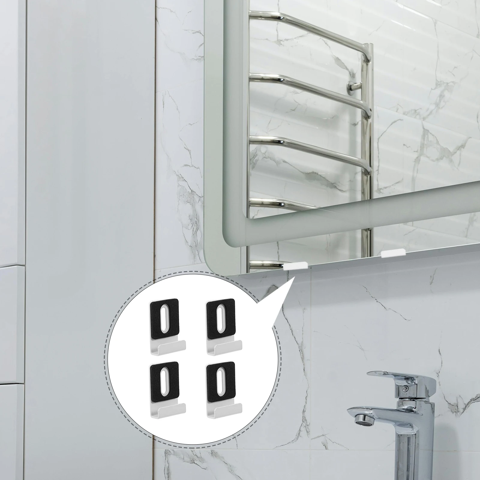 

4pcs Mirror Clips Heavy Duty Wall Mount Brackets Stainless Steel Large Frameless Mirrors Holder Concrete Travel Door Hardware