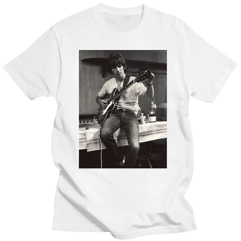 Men t shirt George Harrison Rare Image Hot Sale Tees Crew Neck Black Tops to 3XL t-shirt women