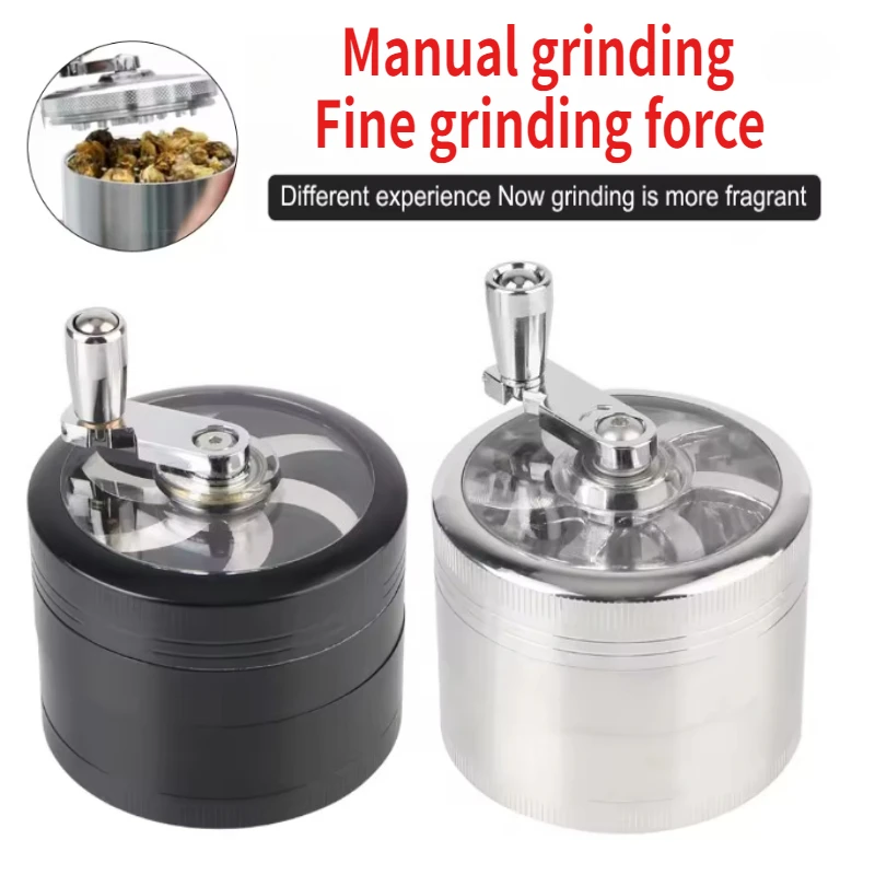 Manual Tobacco Grinder Zinc Alloy Spice Herb Crusher Hand Crank Mills Tobacco Muller Smoking Accessories