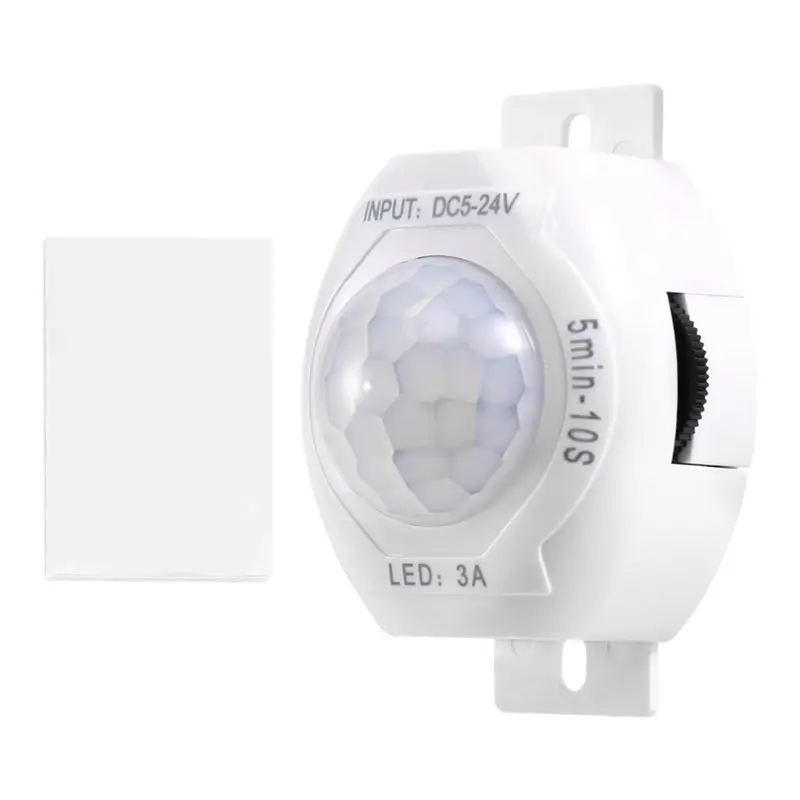 

FEDI-PIR Infrared Motion Sensor Detector DC5-24V Auto On Off Timer Switch Home LED Light Body PIR Motion Sensor Lamp(White)