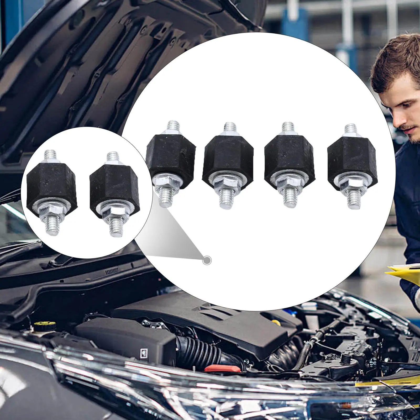 4x حوامل مطاطية M6 خيط قوي عالي الأداء سهل التركيب ملحقات السيارات مع المكسرات استبدال لـ T4