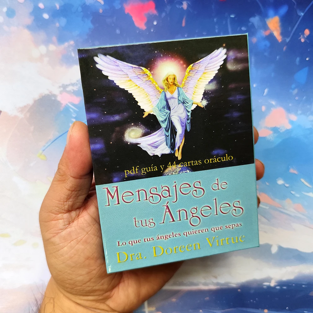 Messages of your angels Oracle in Spanish 44 letters illustrated 12x8.7cm rigid box includes guide in PDF