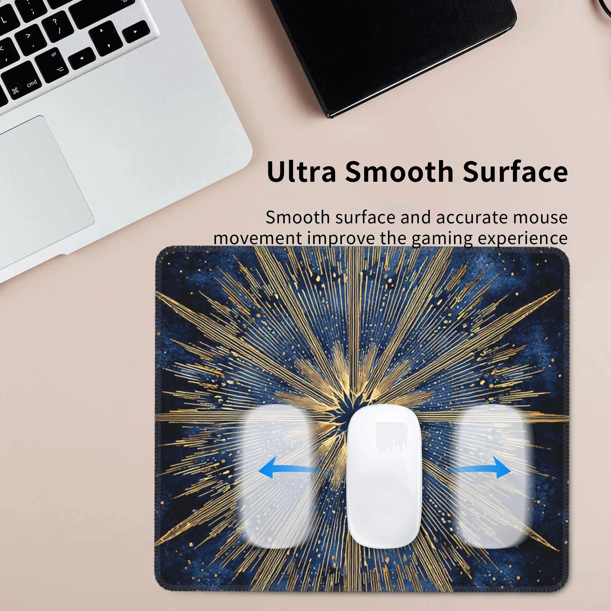 Starry Night Sky with Golden Star and Constellation Mouse Pad Computer Keyboard Mouse Mat Gamer PC Laptop Desk Mat Table Mats
