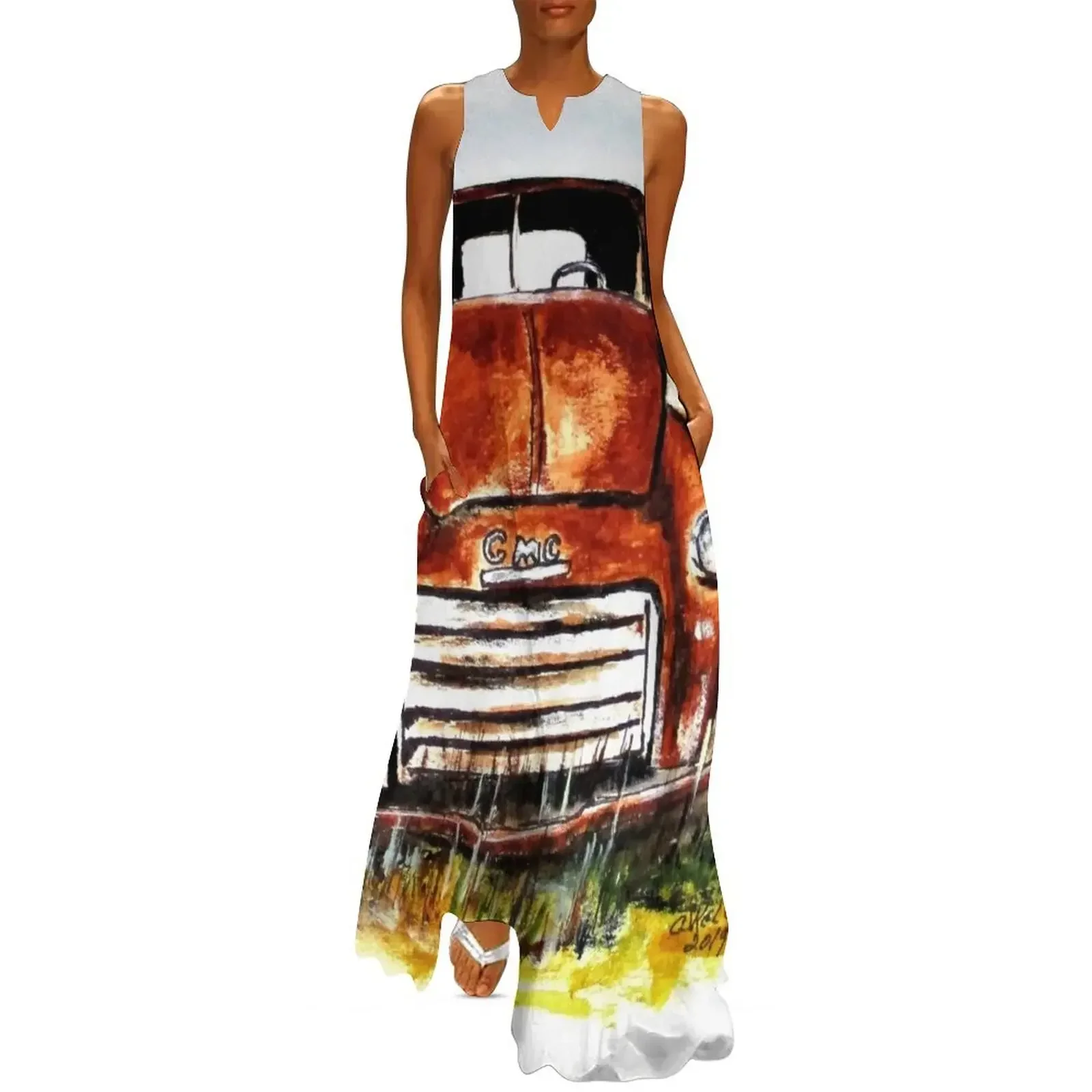 

Rusted Farm Truck Long Dress elegant women's dresses sale evening dress Women's skirt wedding guest dress 2025