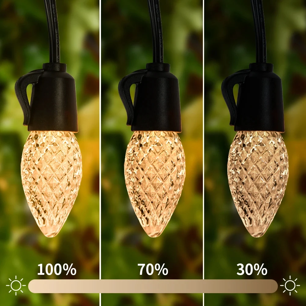 15M 20 LED String Lights Outdoor Waterproof String Lights Remote Control Dimming for Garden Bedroom Party Decoration