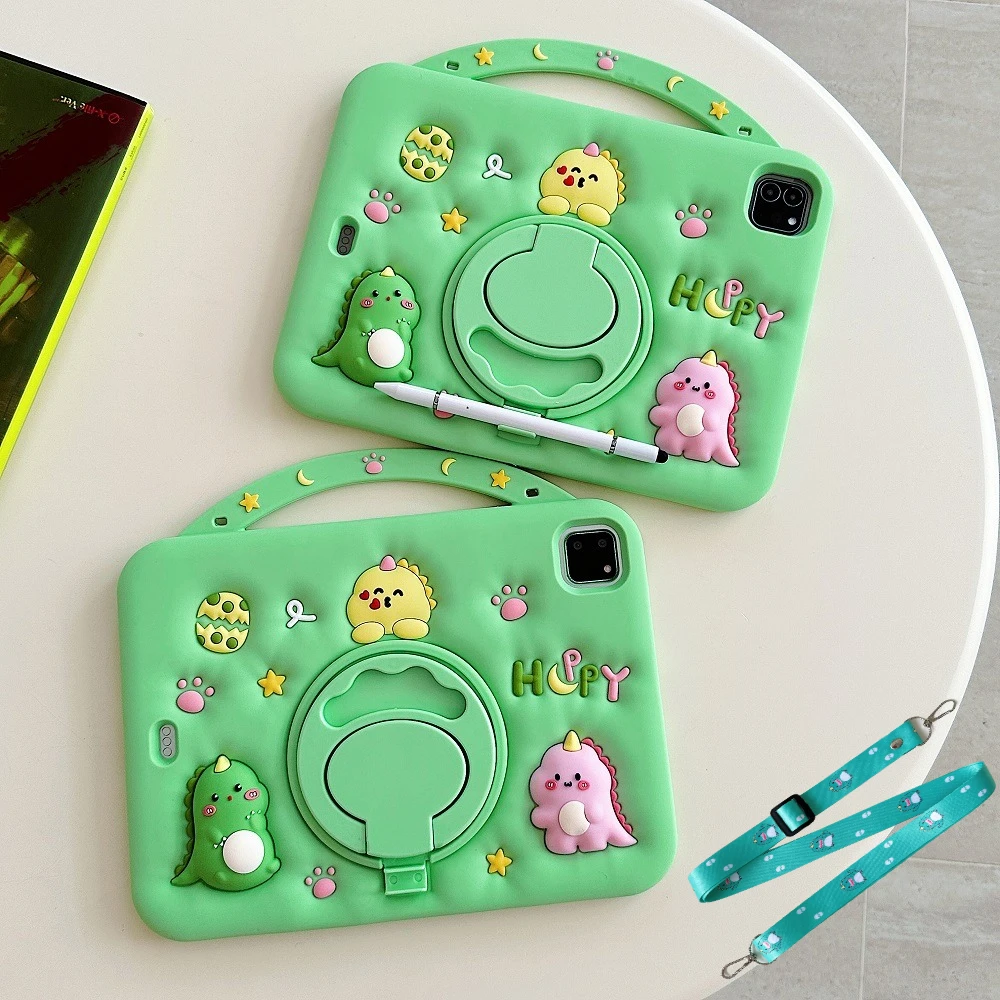 

Чехол-подставка с динозавром для iPad A16 11th 2025 Air 11 10th 10.9 Air 4 5 Pro 11 2024 Детский чехол для iPad 10.2 9 7 8th Mini 1 2 3 6 7 Чехол