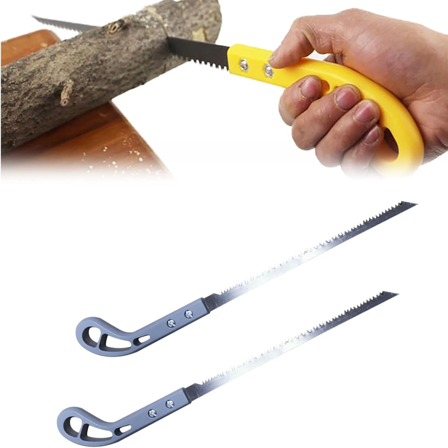 

Flexaza 2PC Outdoor Hand Saw Set - Wood Cutting, Camping, Gardening Pruning Saw