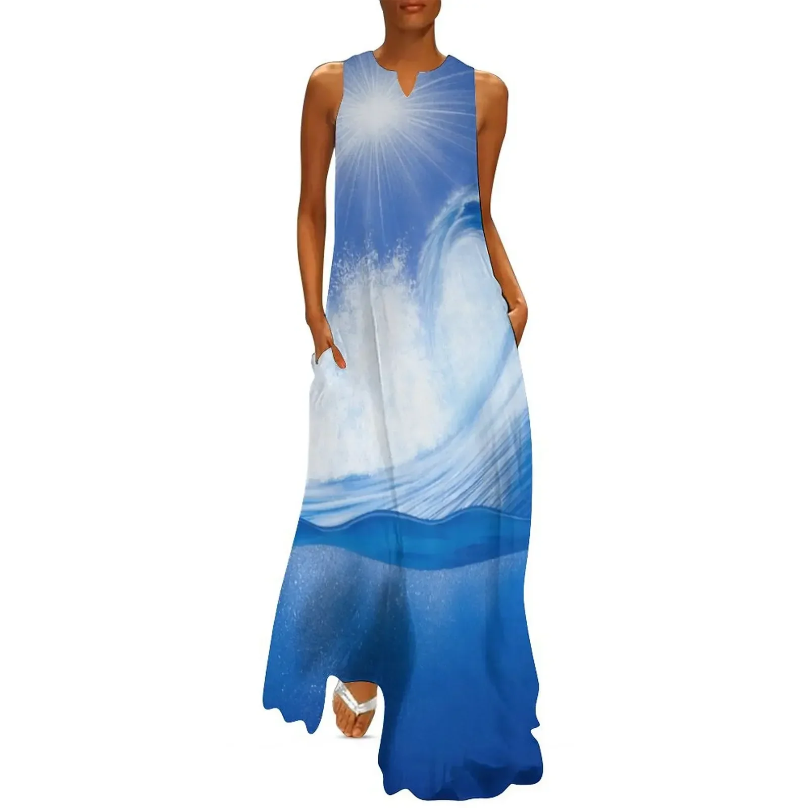 

Sparkle the Blue Water Wave Long Dress dresses for women 2025 luxury designer party clothes Female dress Dress