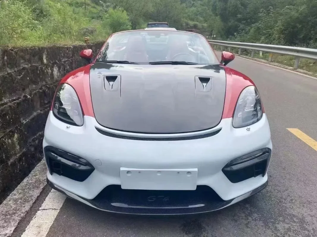 

Suitable For Porsche 718 Kaman, Boxter Modified GT4 Large Surround, Half Carbon Front Bar, Rear Spoiler, Rear Wing, Tail Throat