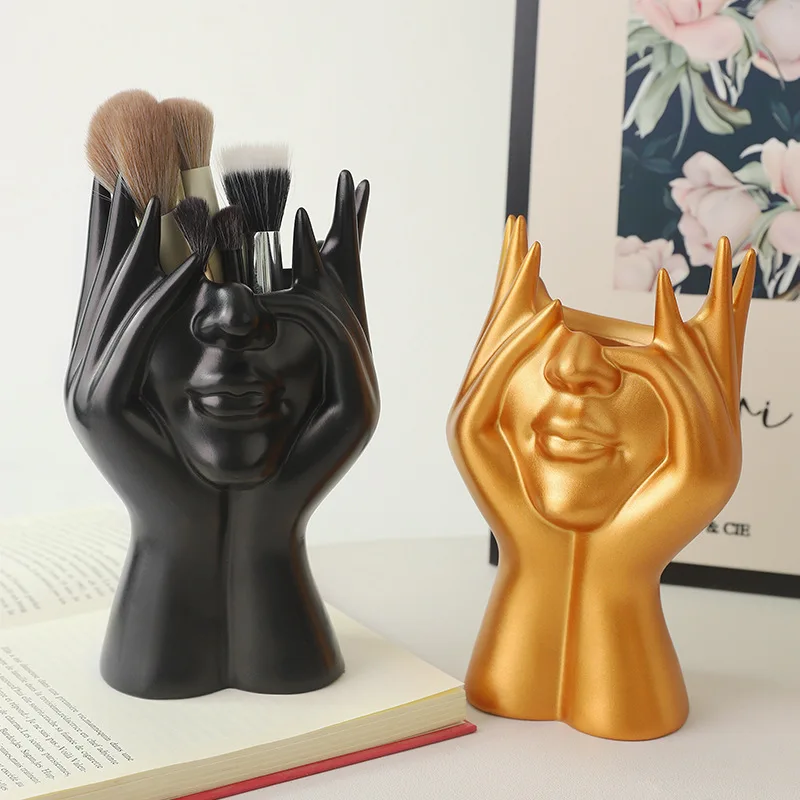 1 قطعة أصحاب تخزين شخصية الفينيل الإبداعية جسم الإنسان فن التصميم مكتب المنظمون حامل فرشاة للمكياج متعدد الوظائف #2