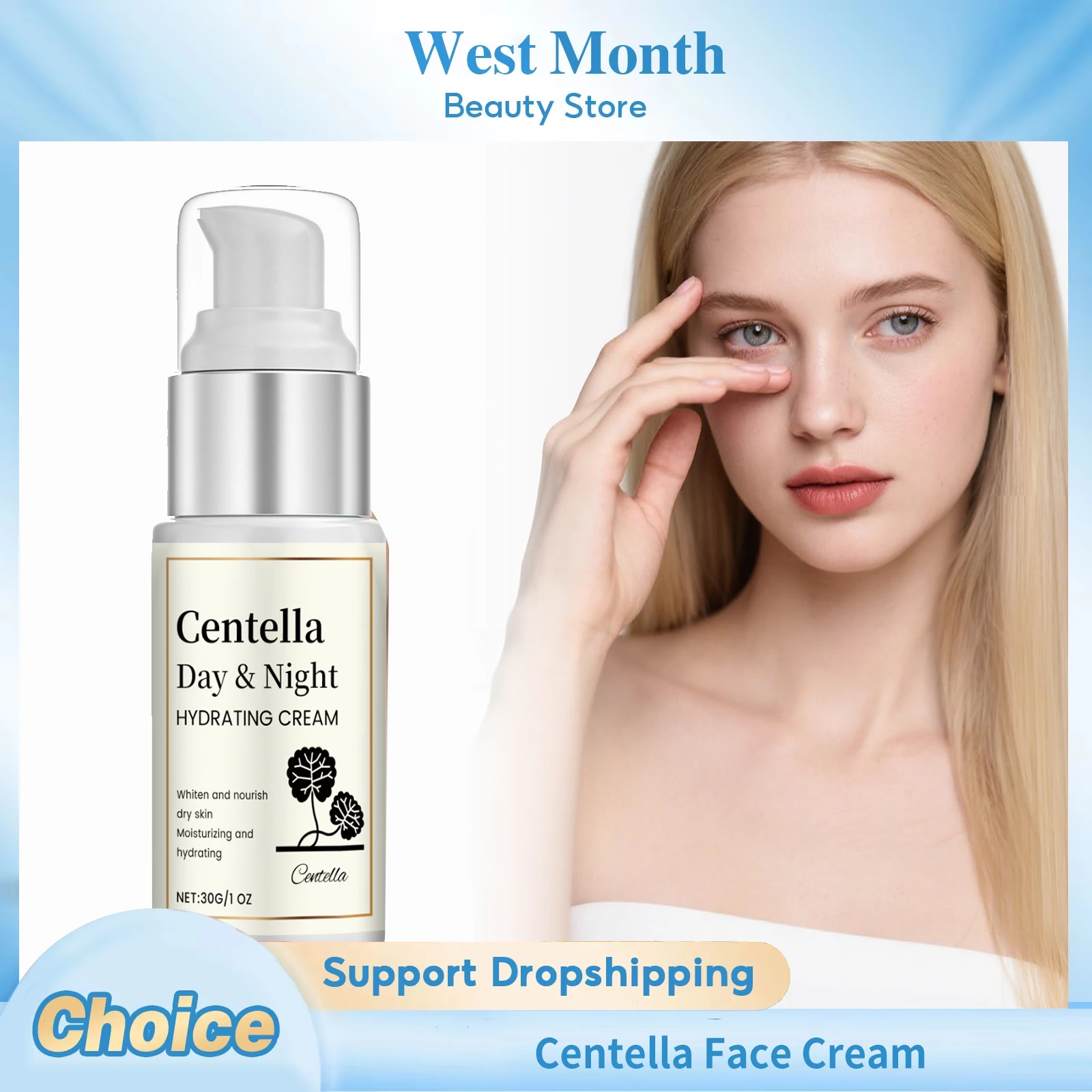Centella Day Night Hydrating Face Cream Moisturizing Dry Skin Soothing Repair Brightening Firming Smoothing Glowing Face Cream