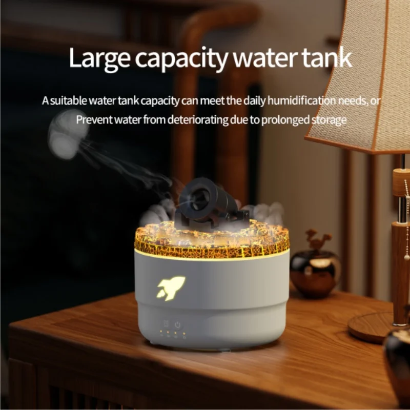 

Creative Volcanic Crack Light Artillery Air Humidifier Aromatherapy Diffuser for Home Desktop Ring Spray Electric Aroma Diffuser