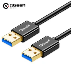 QGeeM USB 3.0 2.0 cable Super Speed USB3.0 A Male to Male USB Extension Cable for Radiator Hard Disk USB 3.0 Data Cable Extender